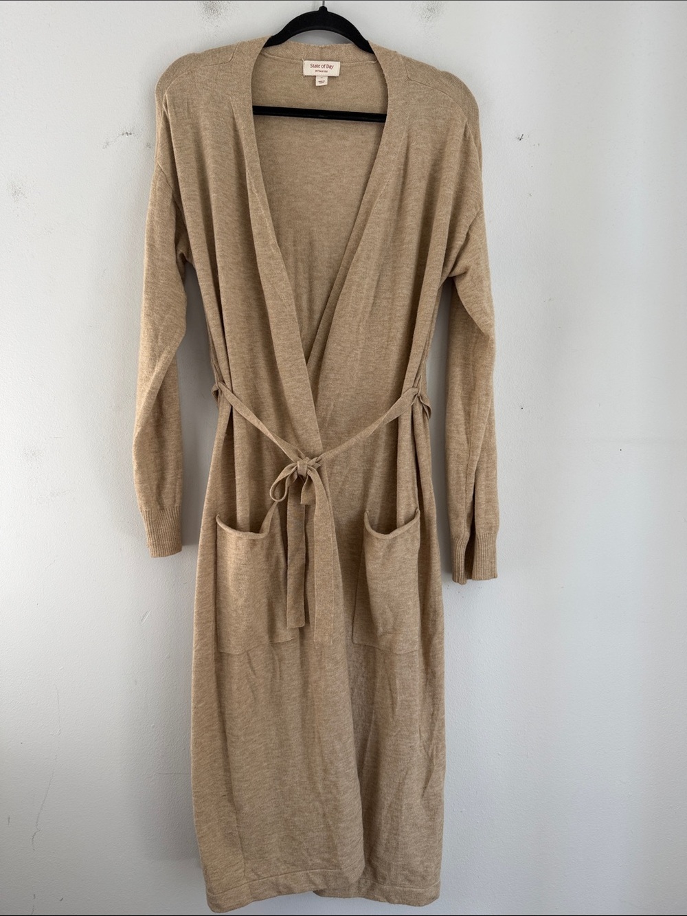 State of Day Intimates super soft cashmere like knit sweater robe sz M